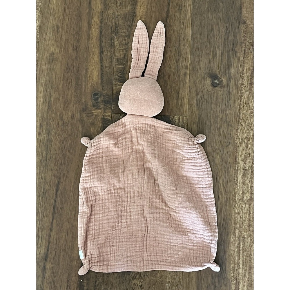 Mikito Bunny Rabbit Muslin Knotted Lovey Security Blanket Rose Heart Nose - Picture 4 of 6